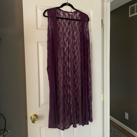 LuLaRoe Tops - LuLaRose Lace Purple Duster